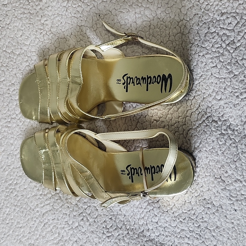 Woodward's vintage gold sandals